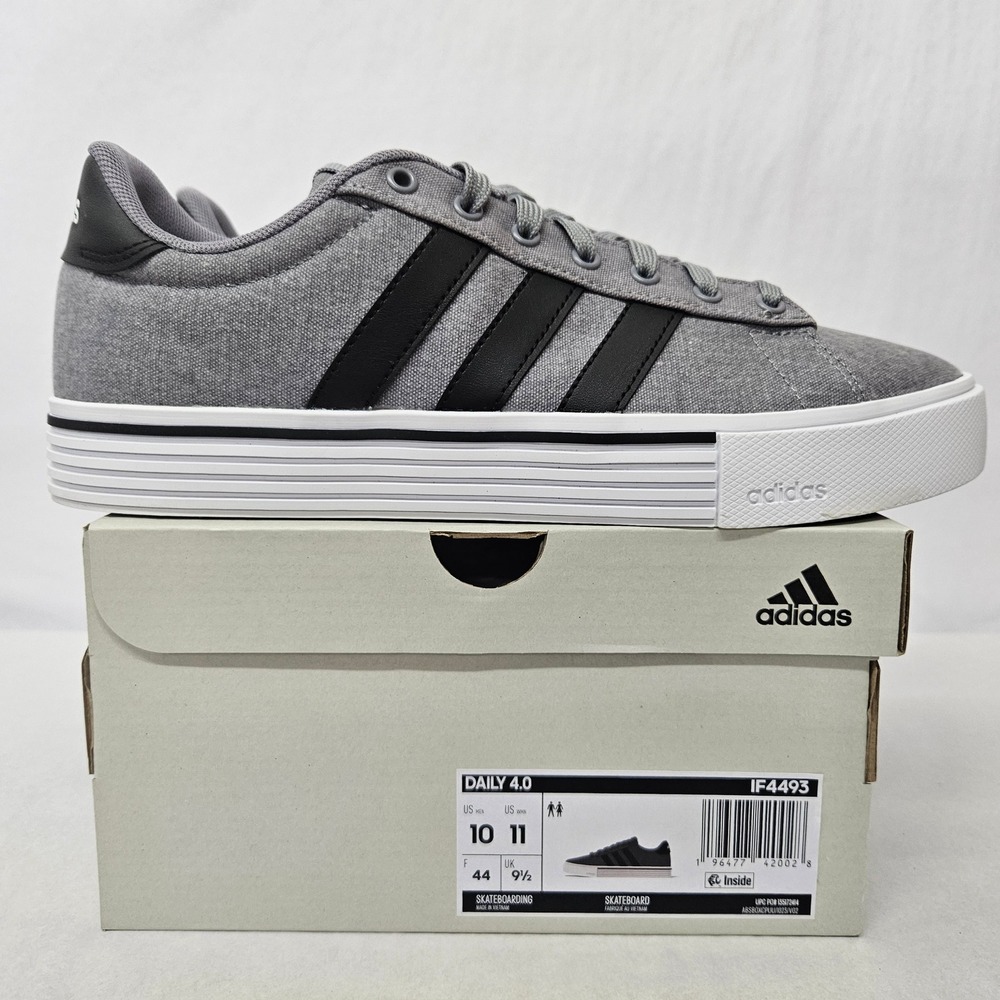 Adidas Daily 4.0 Casual Athletic Shoes IF4493 Gray Black White Men's Size‎ 10 - Picture 3 of 11